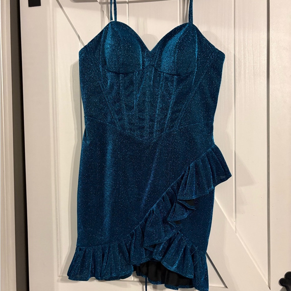 Sparkling Blue Mini Dress
